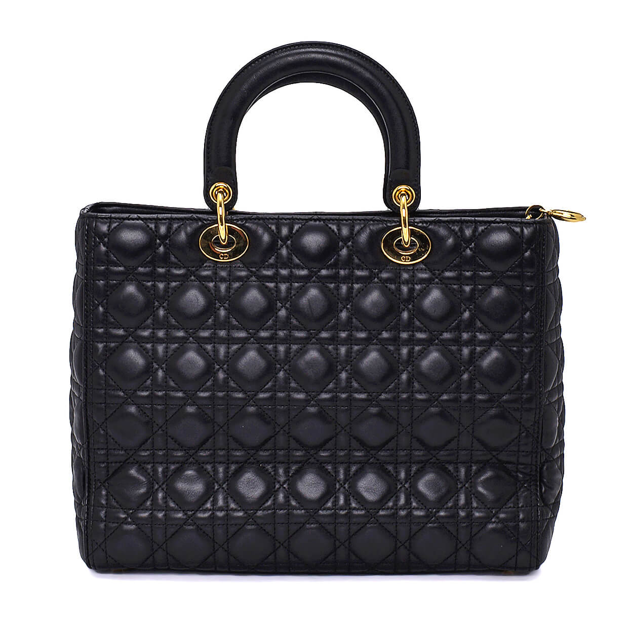 Christian Dior - Black Cannage Leather Large Lady Dior Bag